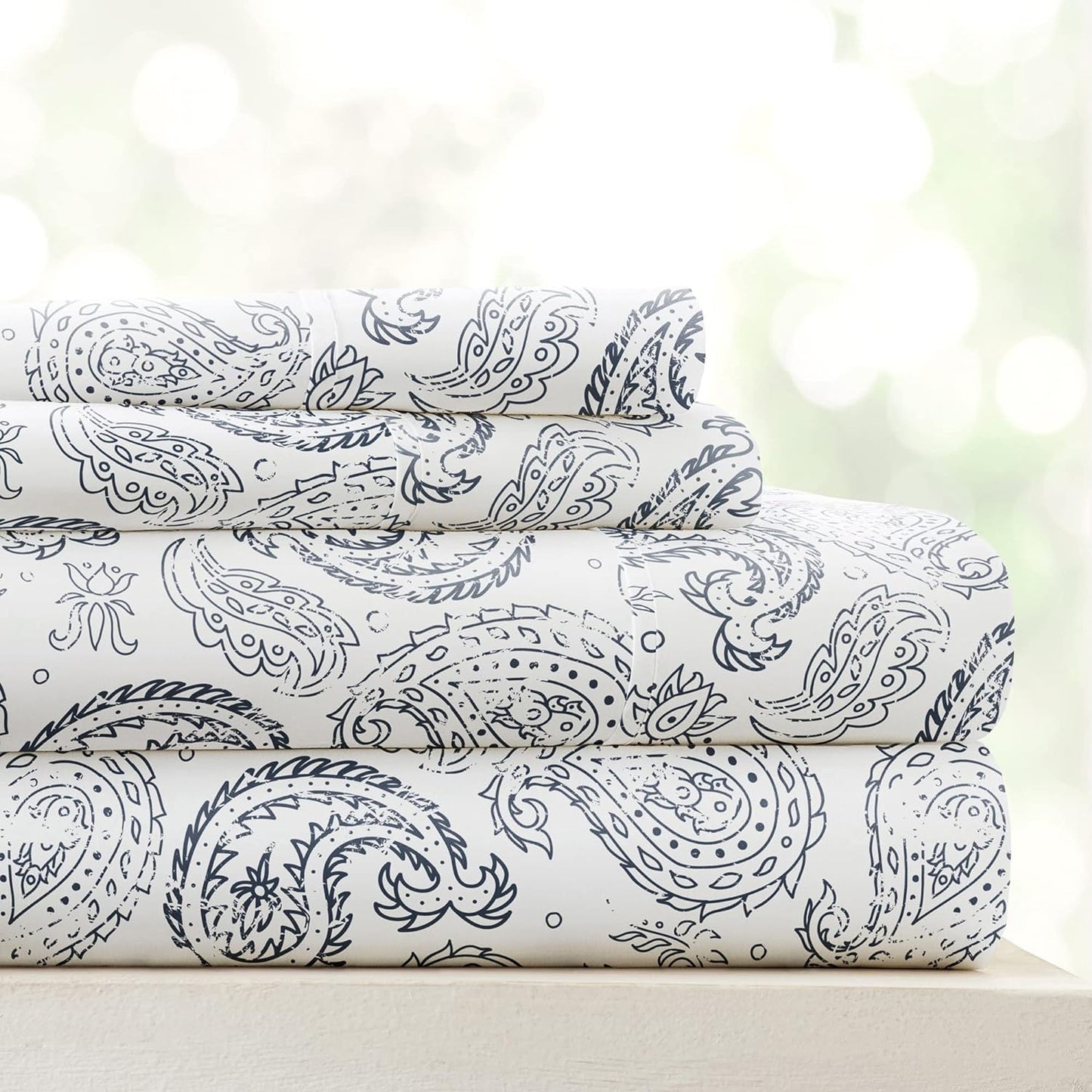Linen Market 4 Piece California King Bedding Sheet Set (Navy Floral) - Sleep Better Than Ever with These Ultra-Soft & Cooling Bed Sheets for Your Cal King Size Bed - Deep Pocket Fits 16" Mattress