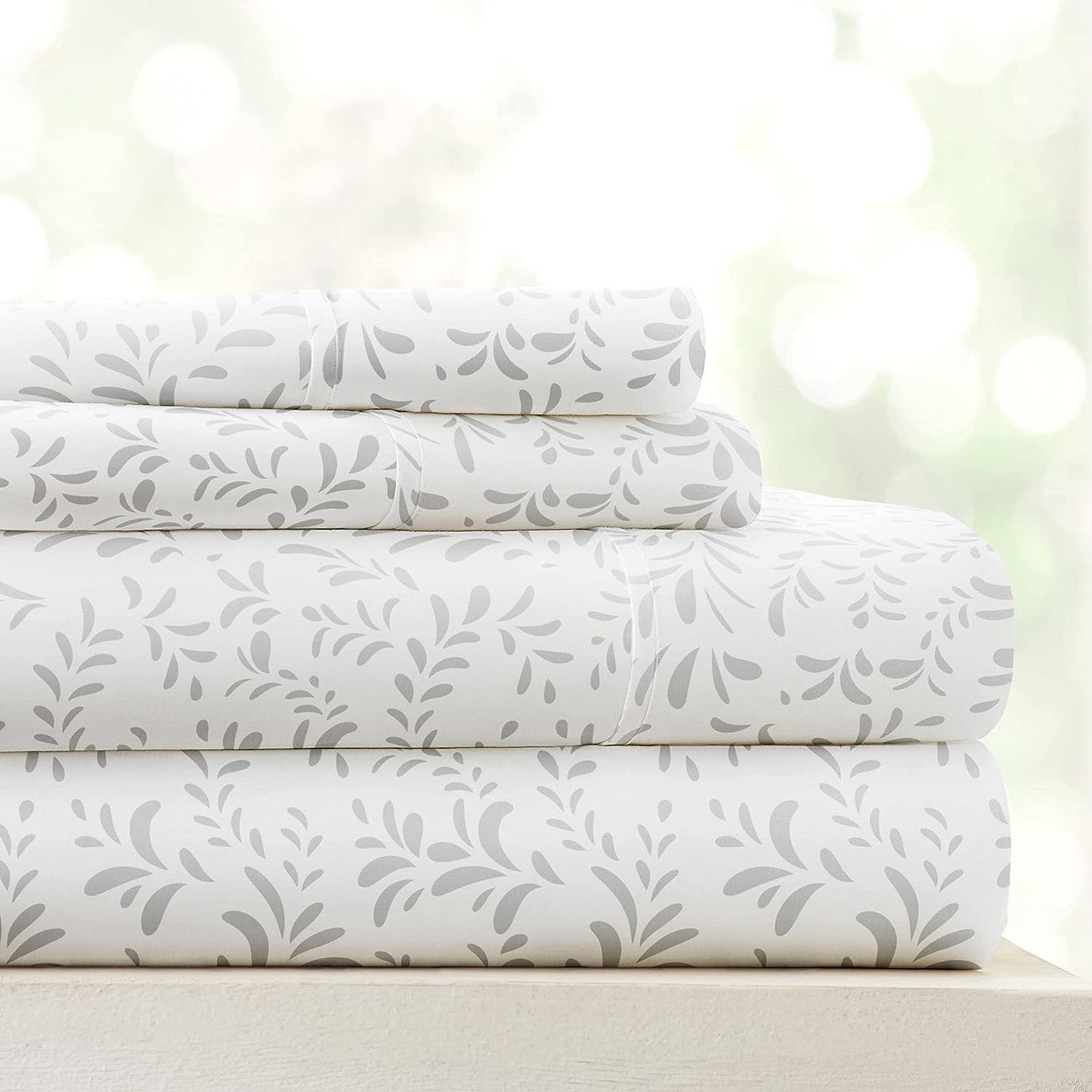 Linen Market 4 Piece Full Bedding Sheet Set (Gray Vines) - Sleep Better Than Ever with These Ultra-Soft & Cooling Bed Sheets for Your Full Size Bed - Deep Pocket Fits 16" Mattress