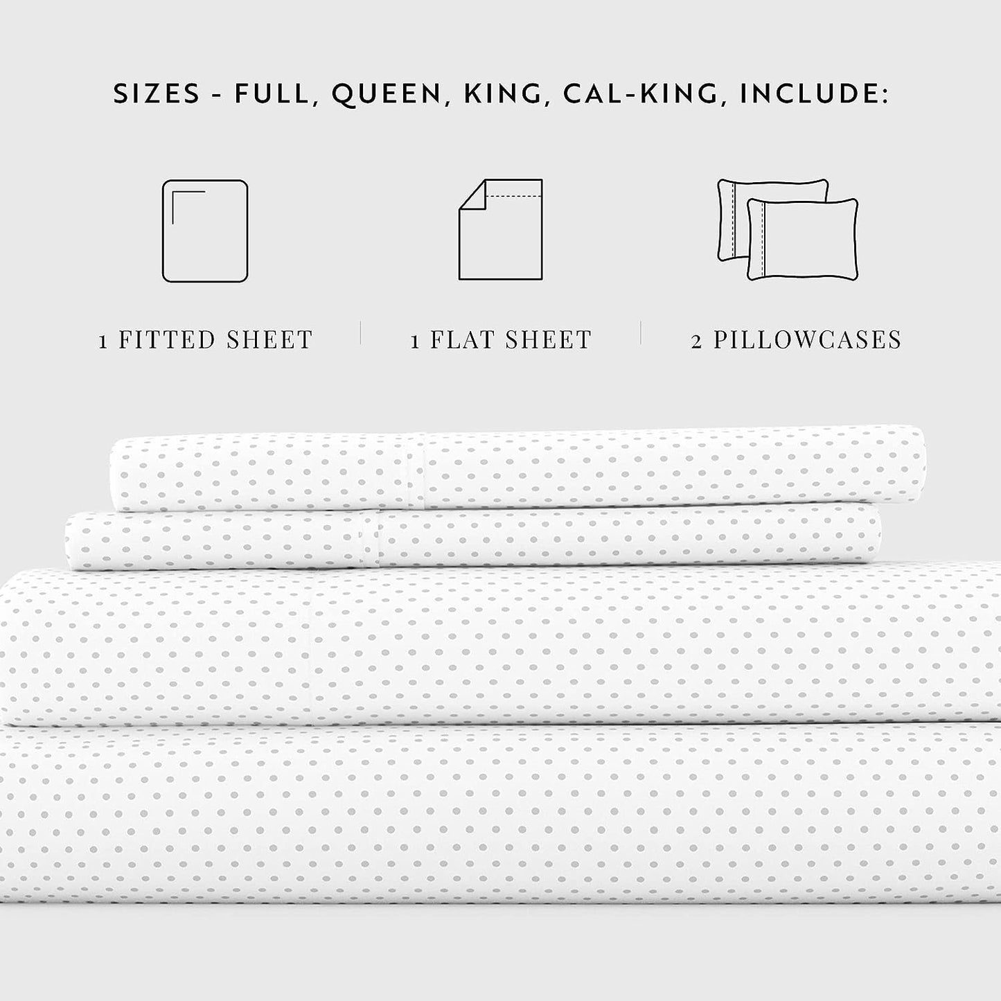 Linen Market 4 Piece Queen Bedding Sheet Set (Gray Stippled) - Sleep Better Than Ever with These Ultra-Soft & Cooling Bed Sheets for Your Queen Size Bed - Deep Pocket Fits 16" Mattress
