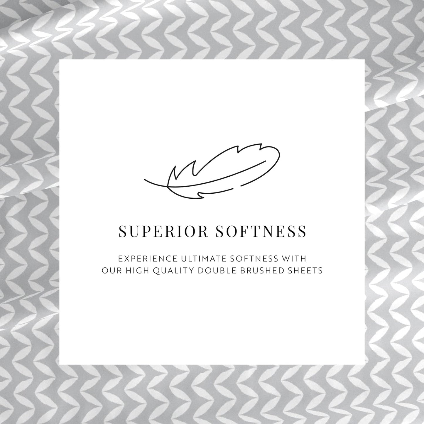Linen Market 4 Piece Queen Bedding Sheet Set (Gray Chevron) - Sleep Better Than Ever with These Ultra-Soft & Cooling Bed Sheets for Your Queen Size Bed - Deep Pocket Fits 16" Mattress