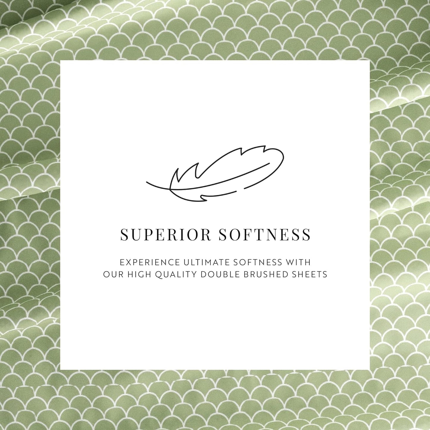 Linen Market 4 Piece California King Bedding Sheet Set (Sage Scallops) - Sleep Better Than Ever with These Ultra-Soft & Cooling Bed Sheets for Your Cal King Size Bed - Deep Pocket Fits 16" Mattress
