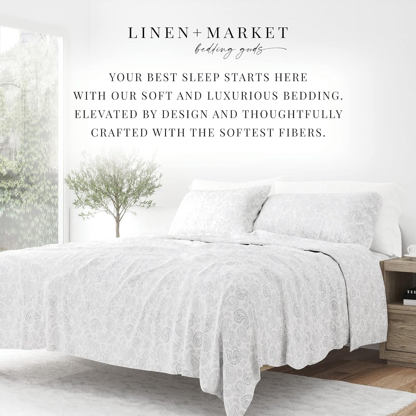 Linen Market 3 Piece Twin Bedding Sheet Set (Gray Floral) - Sleep Better Than Ever with These Ultra-Soft & Cooling Bed Sheets for Your Twin Size Bed - Deep Pocket Fits 16" Mattress
