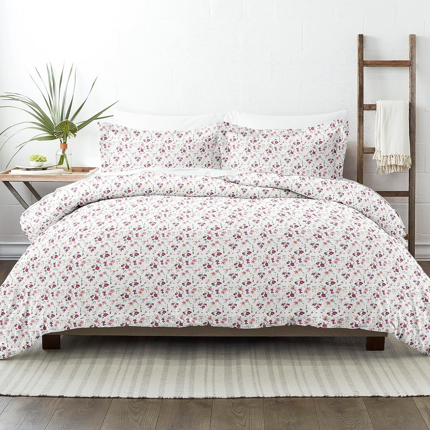 LINEN MARKET Duvet Cover Queen (Pink) - Experience Hotel-Like Comfort with Unparalleled Softness, Exquisite Prints & Solid Colors for a Dreamy Bedroom - Queen Duvet Cover Set with 2 Pillow Shams