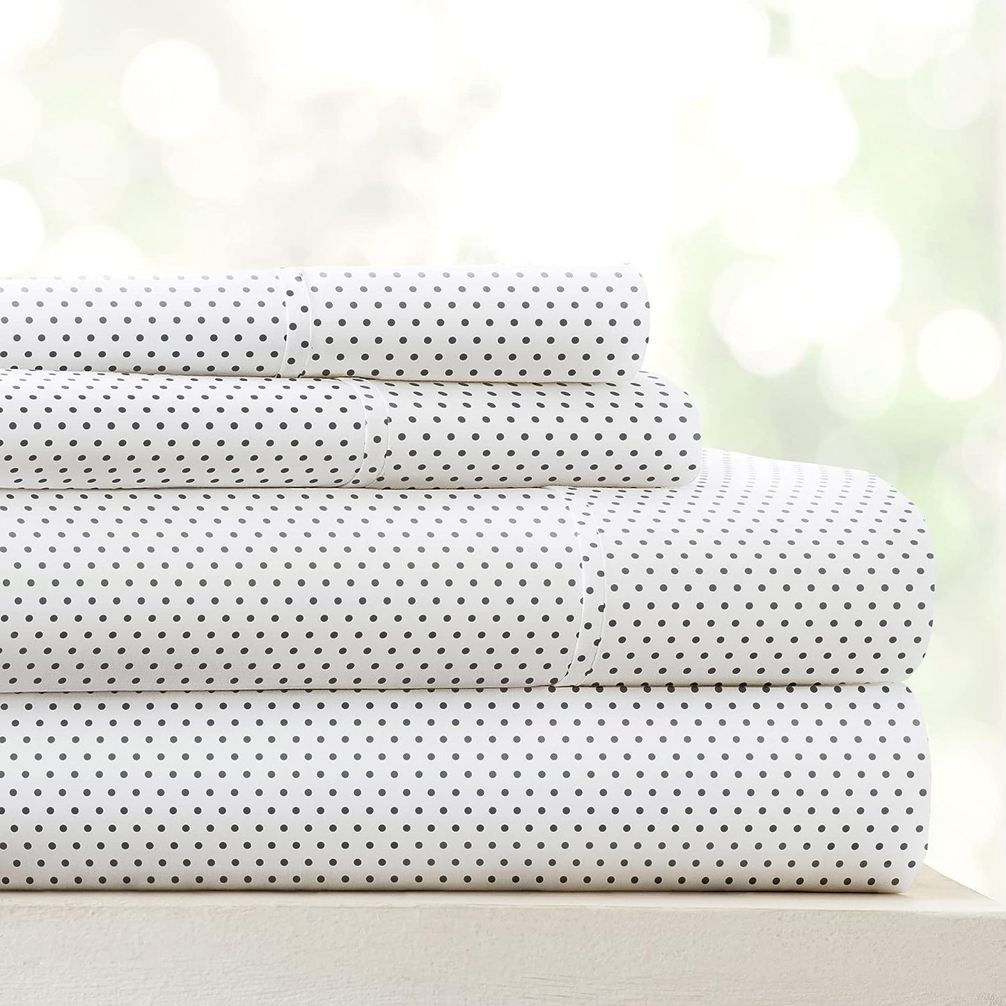 Linen Market 4 Piece King Bedding Sheet Set (Gray Stippled) - Sleep Better Than Ever with These Ultra-Soft & Cooling Bed Sheets for Your King Size Bed - Deep Pocket Fits 16" Mattress