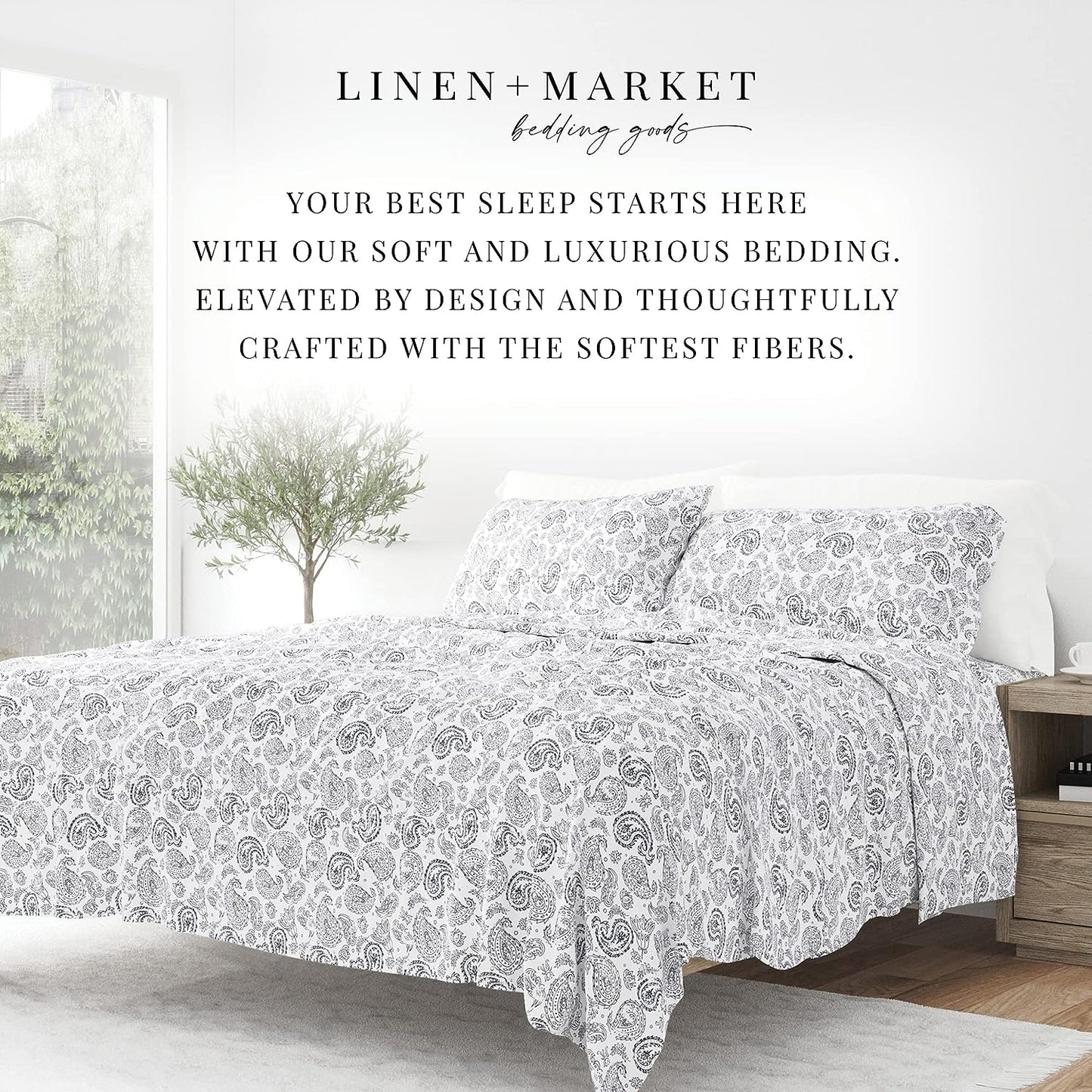 Linen Market 3 Piece Twin Bedding Sheet Set (Navy Floral) - Sleep Better Than Ever with These Ultra-Soft & Cooling Bed Sheets for Your Twin Size Bed - Deep Pocket Fits 16" Mattress