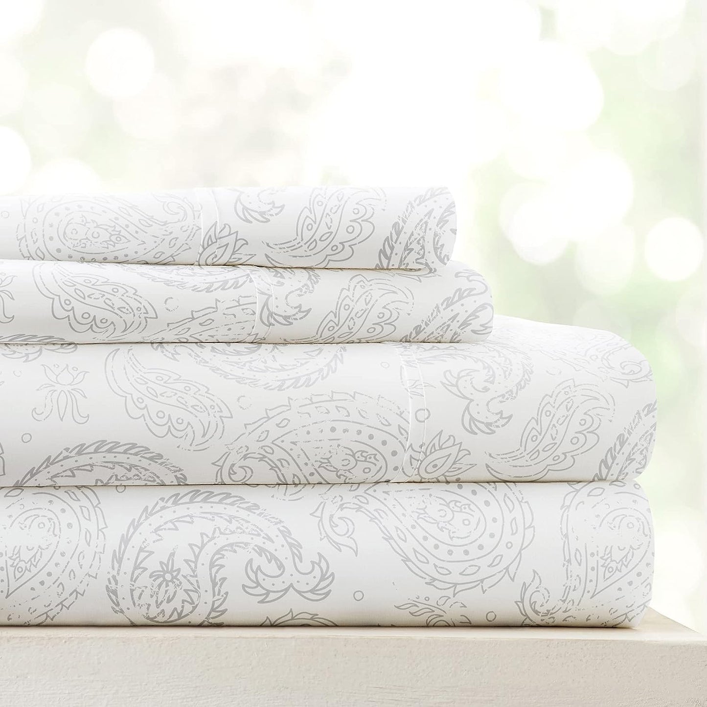 Linen Market 4 Piece Full Bedding Sheet Set (Gray Floral) - Sleep Better Than Ever with These Ultra-Soft & Cooling Bed Sheets for Your Full Size Bed - Deep Pocket Fits 16" Mattress