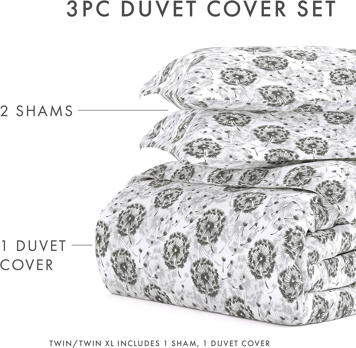 Linen Market Twin Duvet Cover (Light Gray) - Experience Hotel-Like Comfort with Unparalleled Softness, Exquisite Prints & Solid Colors for a Dreamy Bedroom – Duvet Cover Twin Set with 1 Pillow Sham