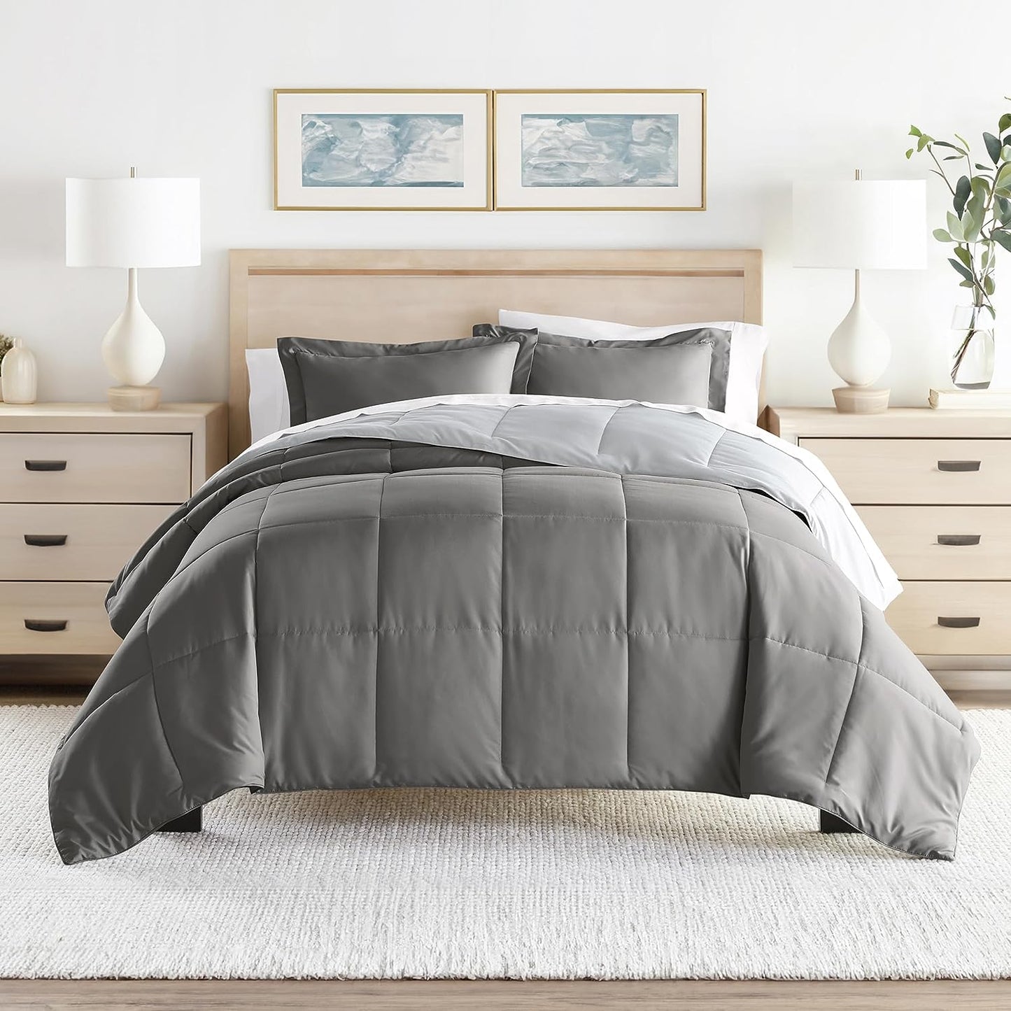 Linen Market Reversible Queen Comforter Set (3 Piece) - Bring Luxury Home with Our Soft and Lightweight Down Alternative Comforters Queen Size - This Includes Your Comforter and 2 Pillow Shams