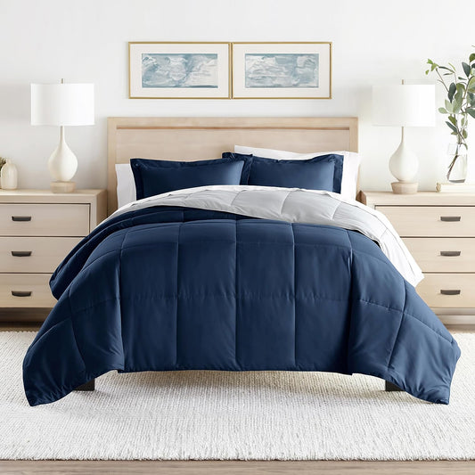 Linen Market Reversible Queen Comforter Set (3 Piece) - Bring Luxury Home with Our Soft and Lightweight Down Alternative Comforters Queen Size - This Includes Your Comforter and 2 Pillow Shams
