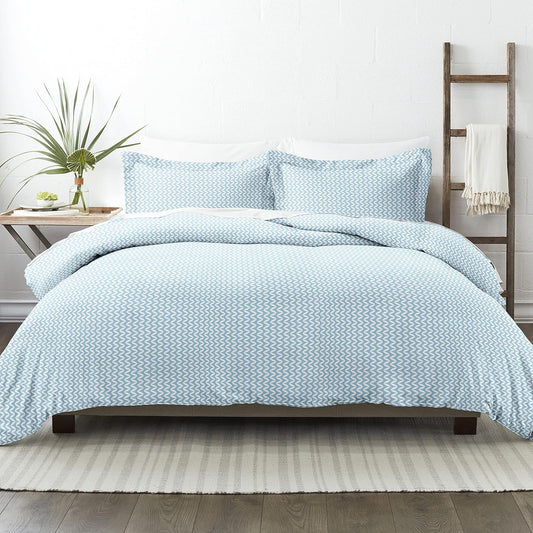 LINEN MARKET Duvet Cover Queen (Light Blue) - Experience Hotel-Like Comfort with Unparalleled Softness, Exquisite Prints & Solid Colors for a Dreamy Bedroom - Queen Duvet Cover Set with 2 Pillow Shams