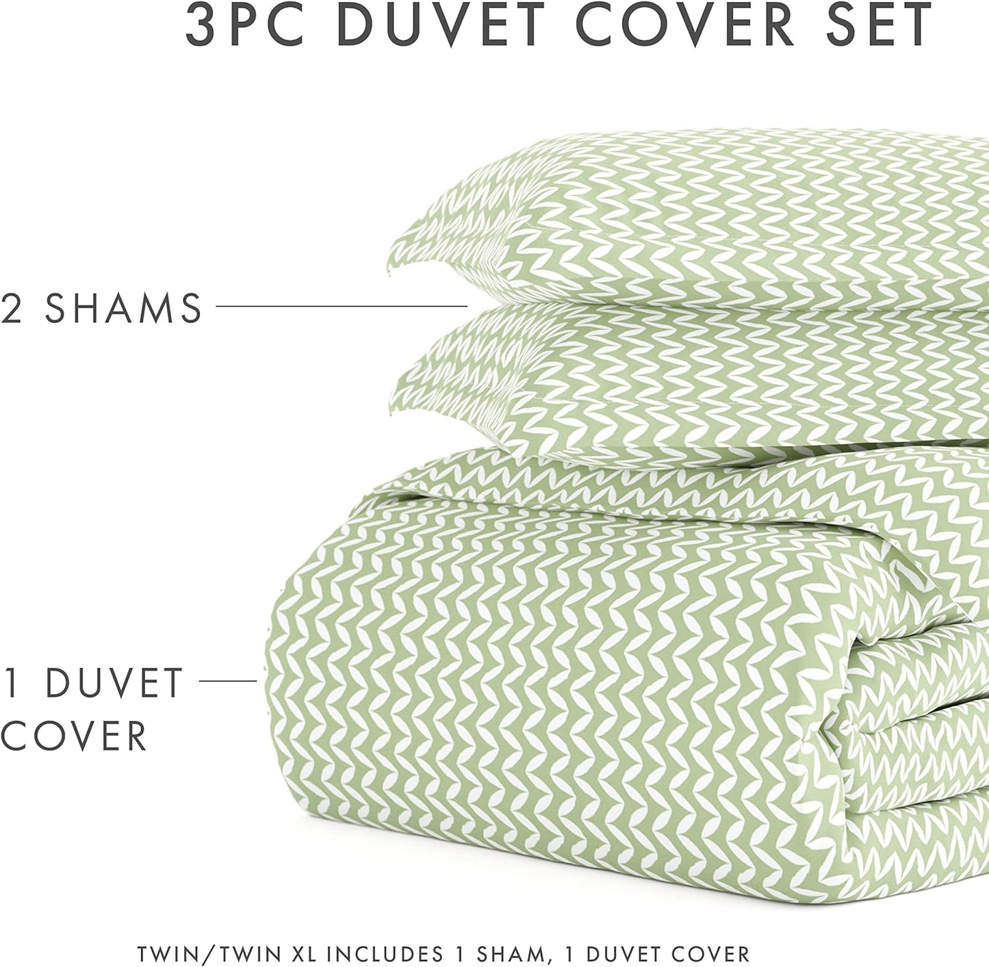 Linen Market Duvet Cover Queen (Sage) - Experience Hotel-Like Comfort with Unparalleled Softness, Exquisite Prints & Solid Colors for a Dreamy Bedroom - Queen Duvet Cover Set with 2 Pillow Shams