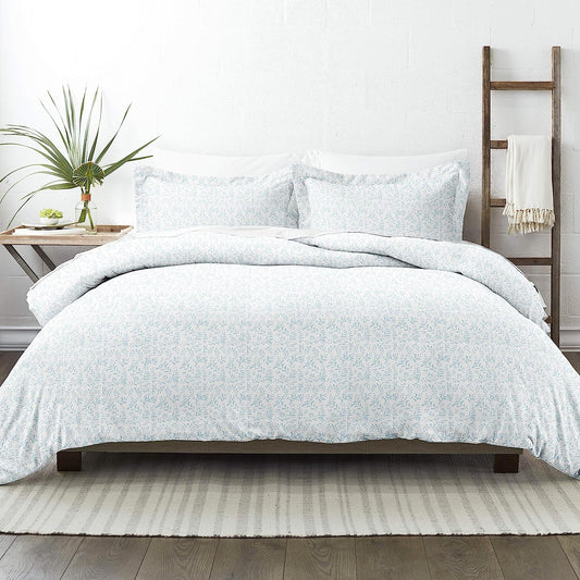 LINEN MARKET Duvet Cover Queen (Light Blue) - Experience Hotel-Like Comfort with Unparalleled Softness, Exquisite Prints & Solid Colors for a Dreamy Bedroom - Queen Duvet Cover Set with 2 Pillow Shams