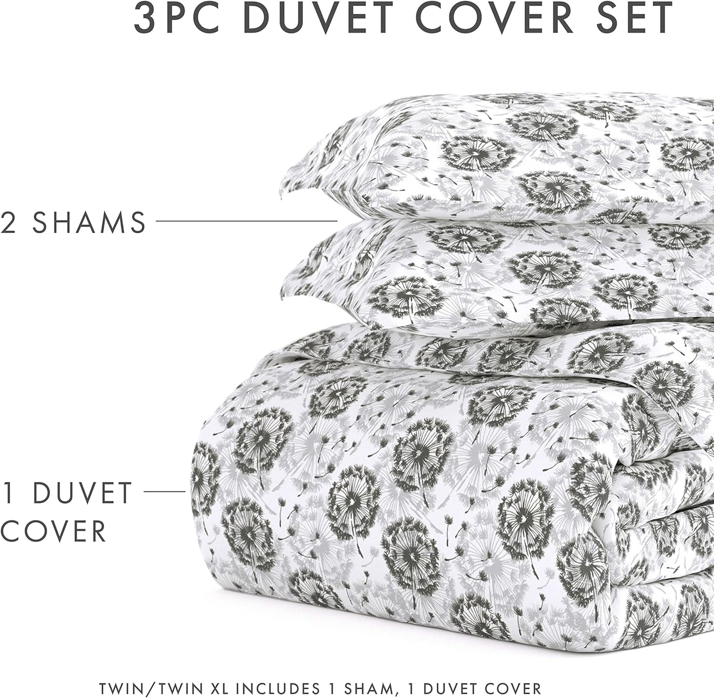 LINEN MARKET Duvet Cover Queen (Light Gray) - Experience Hotel-Like Comfort with Unparalleled Softness, Exquisite Prints & Solid Colors for a Dreamy Bedroom - Queen Duvet Cover Set with 2 Pillow Shams
